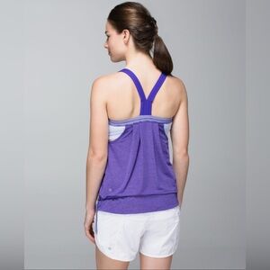 LULULEMON Rest Less Purple Racerback with Built in Bra Tank Top